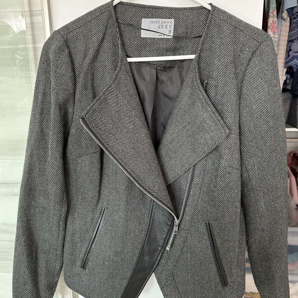 Ruff hewn Women’s Zipper Jacket Blazer Gray Size S. Grey.